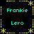 Pixelated of four identical sections with cyan text and yellow border elements on black background