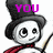 Pixelated character with top hat and red scarf holding a stick, text changes from YOU to SNOW to ME AWAY.