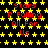 Yellow stars on black background with red text repeating 'Stars R Falling All For Us' in a pattern
