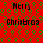 Red background with green circular patterns and repeated black text reading "Merry Christmas" in four quadrants.