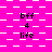 A static image with a bright pink background featuring repeating white patterns and text elements arranged in a