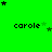 Green background with repeated 'carole' text and star symbols in various positions across the
