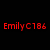 Four instances of the text 'EmilyC786' displayed in red, green, blue, and yellow pixelated fonts against a black background.