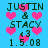 Pixelated text and pink hearts on a cyan background with repeated elements.