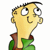 Animated cartoon character faces with varying expressions, clothing colors, and hair styles in a