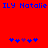 Blue text 'ILY Natalie' repeated on red background with two of blue and purple star-like symbols below