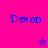 Four display 'Devon' text with a star symbol; the star alternates between purple and pink in a animation