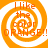 Four identical orange and white spiral icons with text reading "I like the color ORANGE!!" arranged in a pattern
