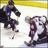 Animated hockey player icon with two sampled frames showing motion on ice, paired with text label "Hockey My Ant-Drug" in pixelated font.