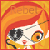 Pixelated cartoon character with orange hair, black eye patch over left eye, red lips, and white face against yellow background.