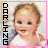 six identical baby images with varying colored borders, each displaying the word "DARLING" vertically on the left side