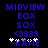 Blue pixelated text and symbols on black background with animated white sparkles over 'KATIE' in the bottom