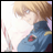 Pixelated anime-style character with blonde hair and blue jacket on left, black background with white text "Anime IM" and "com" on right in a 48x48 contact sheet frame.