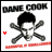A pixelated icon with 'DANE COOK' text above a skull and crossbones design, featuring red accents on the left side.