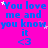A static image with a bright pink background displays repeated blue text "You love me and you know it <3" surrounded by small white stars.