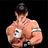 Pixelated image of a muscular man in cap and wristbands holding a white object against black background, with green displaying "YOU CAN'T SEE ME" text