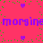 A static image with a bright pink background featuring scattered green dots and purple heart shapes, with repeated text "morgine" in purple pixelated font.
