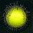 A pixelated yellow sphere with a dark, textured ring on black background next to orange text reading "softball is my passion not yours!".