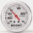 Circular gauge with red needle moving across numbered scale, white face, and black text below.
