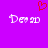 Purple background with red heart above two identical white pixelated text strings reading 'Desp' on a static frame.