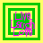 Four square display a pixelated 'Live Laugh Love' text animation with green, yellow, and pink colors in layered borders