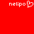 Red background with white pixelated text 'nelipo' and a heart symbol on the left, and identical text on the right.