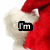 Santa hat with white fur trim and red fabric, featuring text overlays that change across frames.