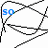 Animated sequence of blue text 'SO' evolving into 'maybe I did lie' over a black line-drawn face with closed eyes and a curved mouth, set against white background.