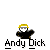 Pixelated character with yellow hair and black clothing appears in four positions against gray background, text changes above and below the figure.