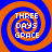 Four identical spiral patterns with orange and blue colors, each containing the text 'THREE DAYS GRACE' in white block letters.