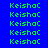 green 'Keishac' text on blue background with light blue highlighted and , showing pixelated animation changes across observations