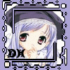 nine identical anime-style character icons with purple hair, dark hat, and 'DX' text, each framed by a decorative border on a light purple background
