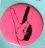 A circular pink icon with a peace sign gesture on light blue background, displaying 'PEACE' text in bottom-right corner.