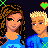 Animated contact sheet of pixel art characters with hearts and text overlays on a dark background.