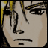 Pixelated character face with yellow hair and neutral expression, showing text variations below the face.