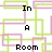 Pixelated text reads 'In A Room Be A SQUARE!!!' over overlapping green and pink squares on white background.