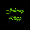 Six display Johnny Depp in various roles and poses, including a black background with green text reading 'Johnny Depp' on the top-left