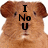 A pixelated brown animal face with text overlays in four : top-left "I No U", top-right "think I Am", bottom-left "Cute", and bottom-right empty