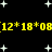 Black background with white star shapes and yellow text repeating '12*18*08' in two horizontal lines.