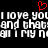 Red heart symbol above repeated white text on black background with pixelated appearance.
