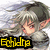 Pixelated anime-style character with silver hair and pointed ears, wearing a gray outfit against a blurred background, with yellow text reading 'Echidna' at the bottom.