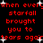 Red pixelated text on black background with white starbursts, repeating 'when every starfall brought you to tears again' in two