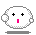 Four pixelated white circular icons with black cross eyes and pink rectangular mouths arranged in a on gray background