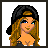Pixel art contact sheet showing a punk-themed animated icon with character details and text frames.
