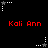 Red text 'Kali Ann' appears in two above and below a of white and gray star-shaped icons on a black background