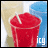 A 48x48 pixel animated buddy icon showing a red slushy drink with dripping liquid, displayed as two sequential frames in a contact sheet layout.