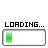 Five of a loading bar animation showing increasing green segments against white and gray backgrounds with 'LOADING...' text above
