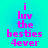 A static image with cyan and blue gradient background displaying pink pixelated text reading "i luv the besties 4ever" in two identical vertical