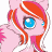 A 4-frame animated contact sheet of a pink cartoon pony with orange hair and blue eyes, showing subtle facial expression changes across frames.