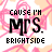 Animated pixel art featuring pink and peach floral patterns with text 'CAUSE I'M MRS. BRIGHTSIDE' in black block letters, showing a color shift animation.